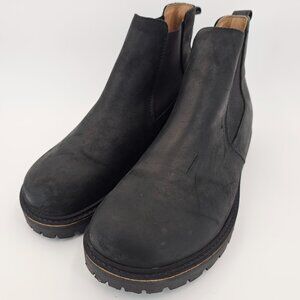 Birkenstock Stalon Black Nubuck Leather Chelsea Boots Unisex Size 42 M9 W11